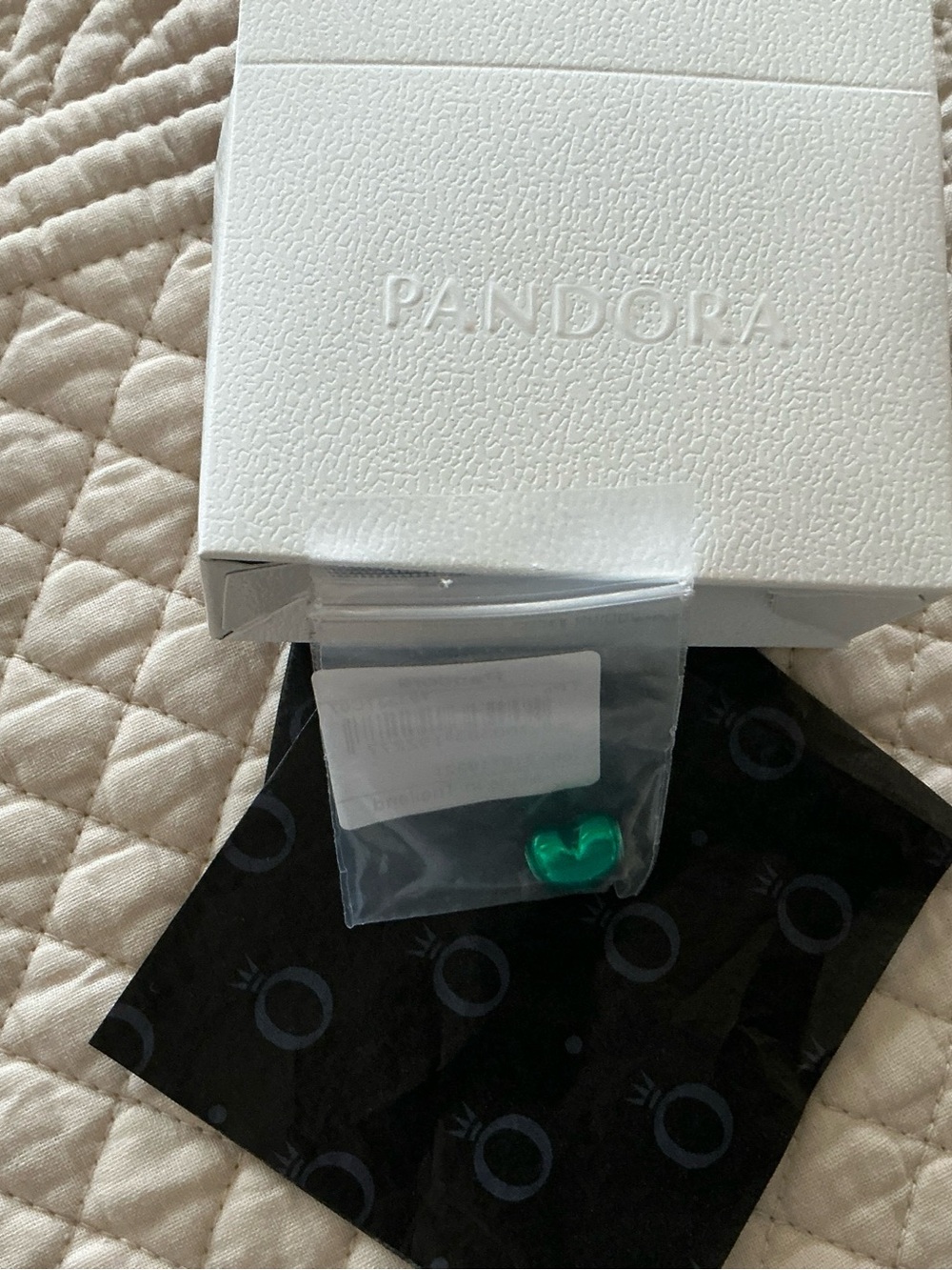Pandora Green Heart Accent Bead